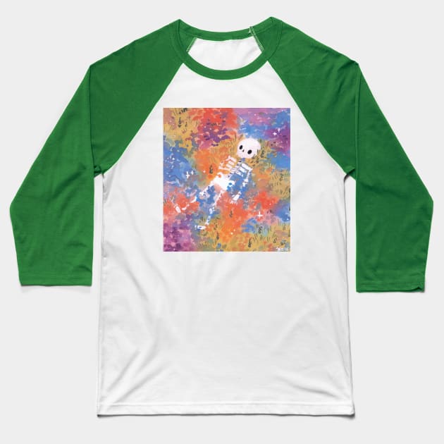 Amongst the Flowers Baseball T-Shirt by Angry seagull noises